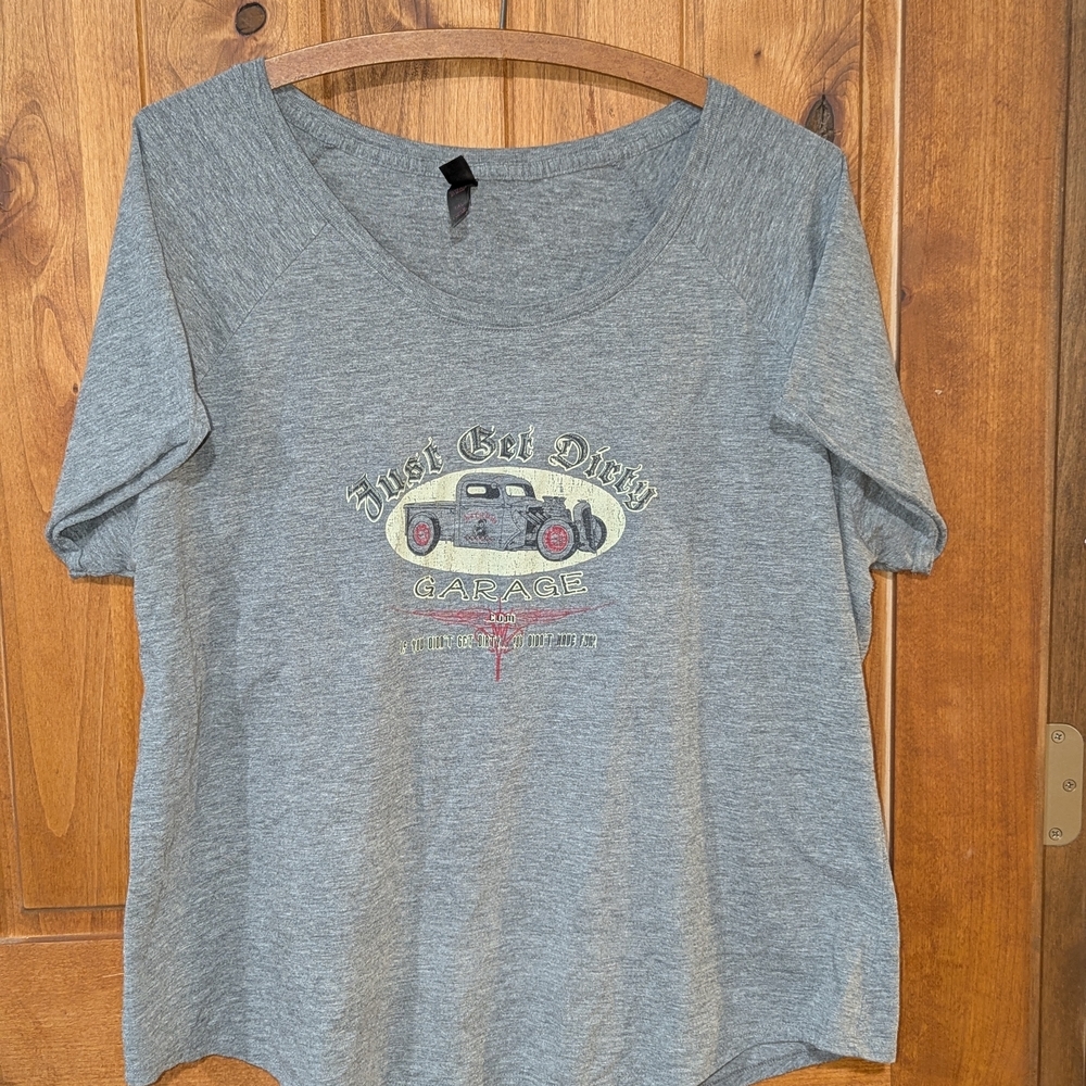 Just Get Dirty Garage Gray Graphic T-Shirt